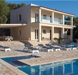 7 bedroom seafront luxury villa with pool & jacuzzi, near Acharavi, sleeps 14-15